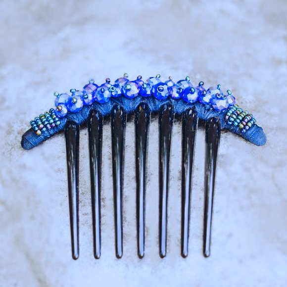 Beaded Hair Comb Purple Hair Accessories for her - Picture 1 of 5